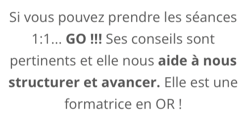 Témoignage cliente
