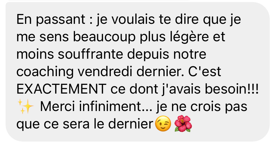 Témoignage cliente