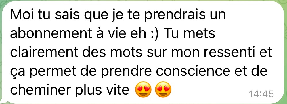 Témoignage cliente