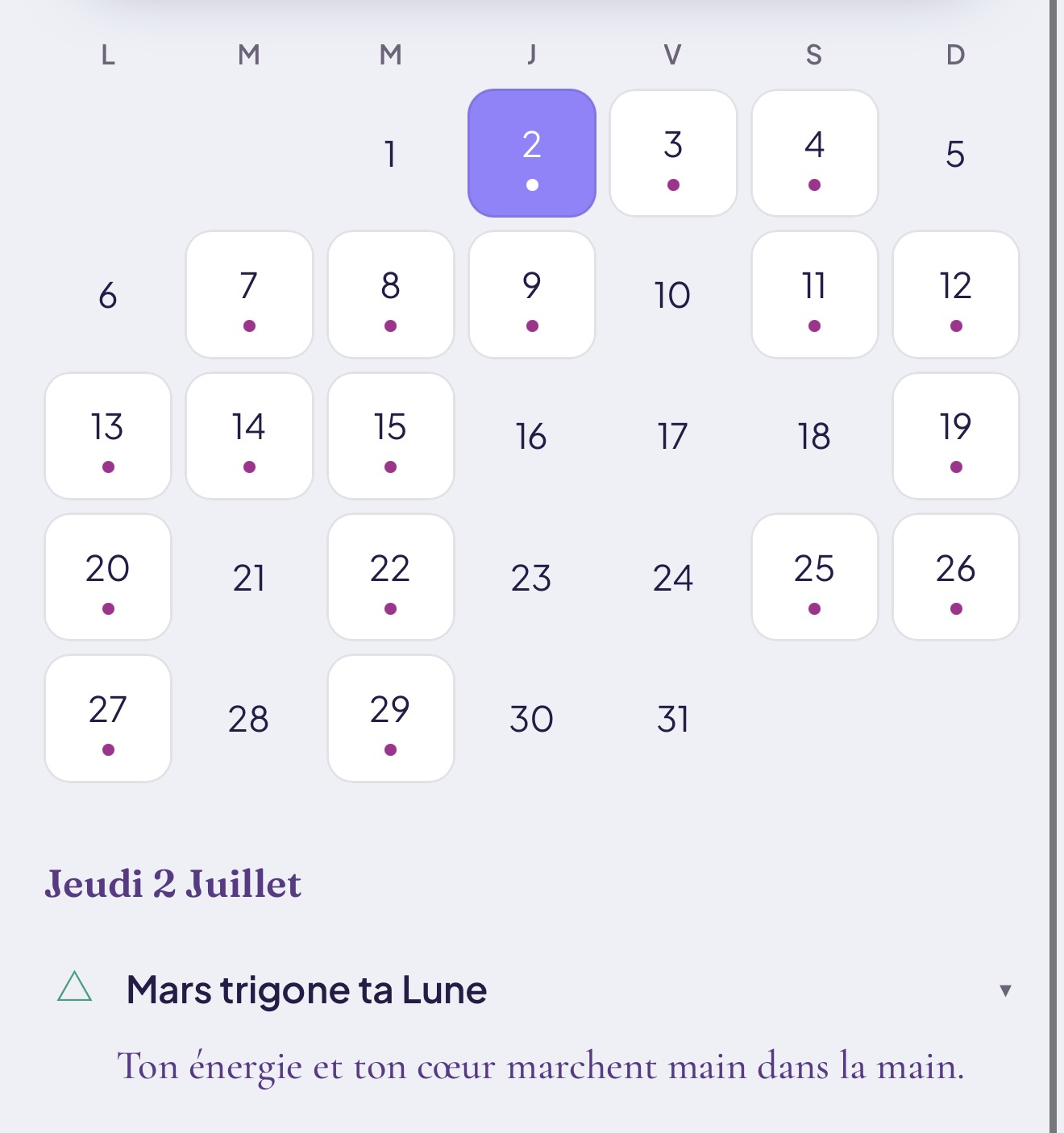 La grille du mois dans Jardin d'étoiles