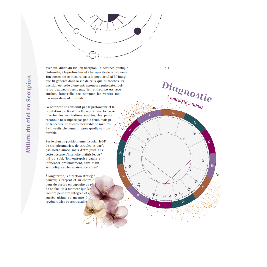 Aperçu du diagnostic — page et roue du thème