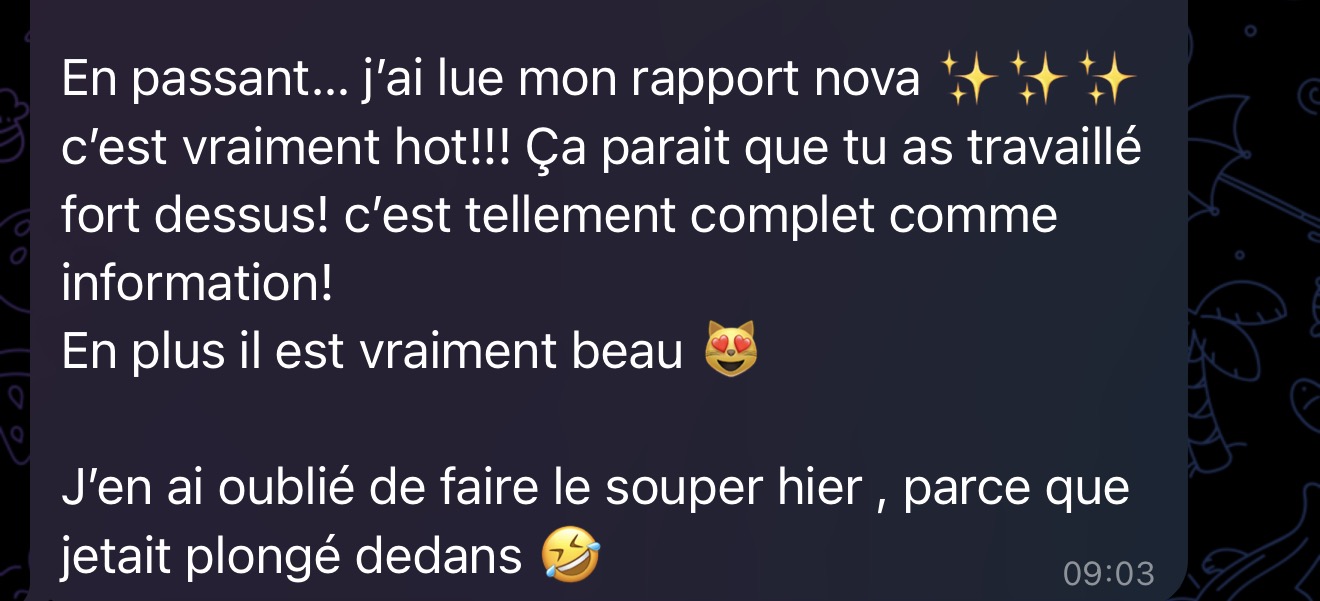 Témoignage cliente