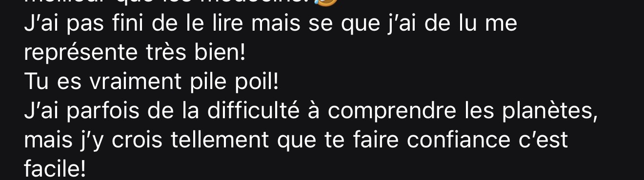 Témoignage cliente
