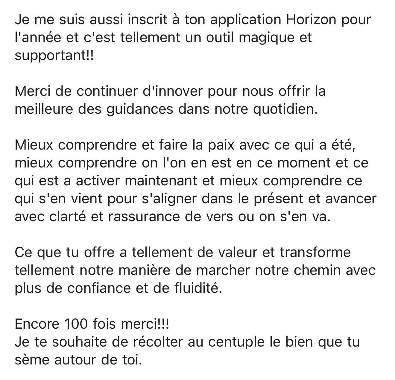 Témoignage cliente Horizon