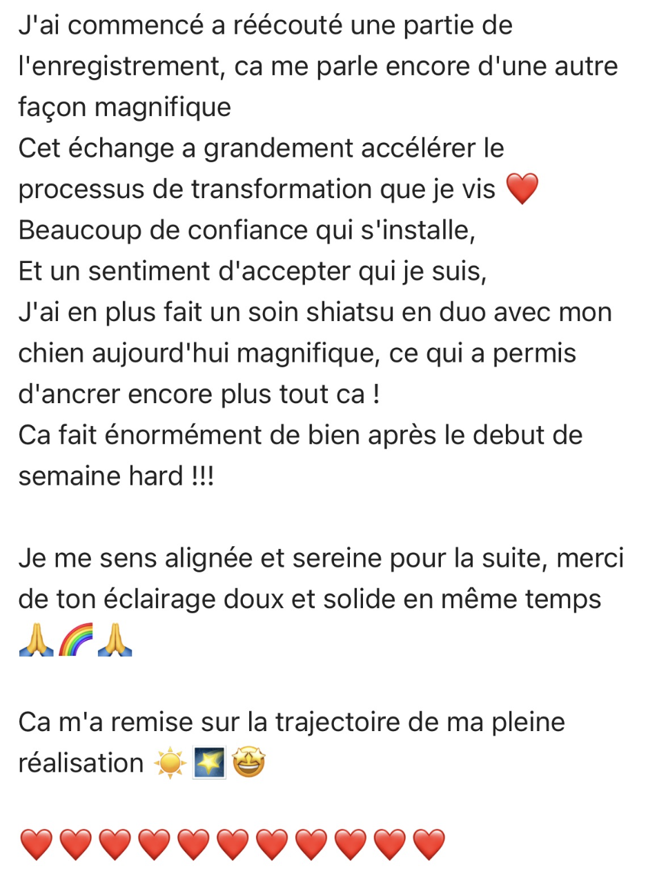 Témoignage cliente