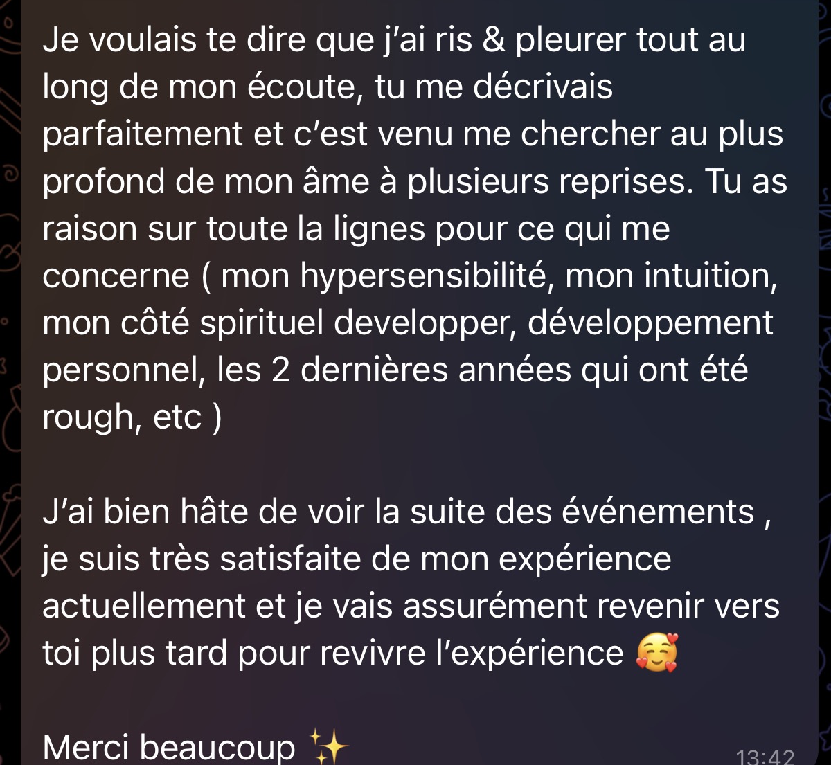 Témoignage cliente