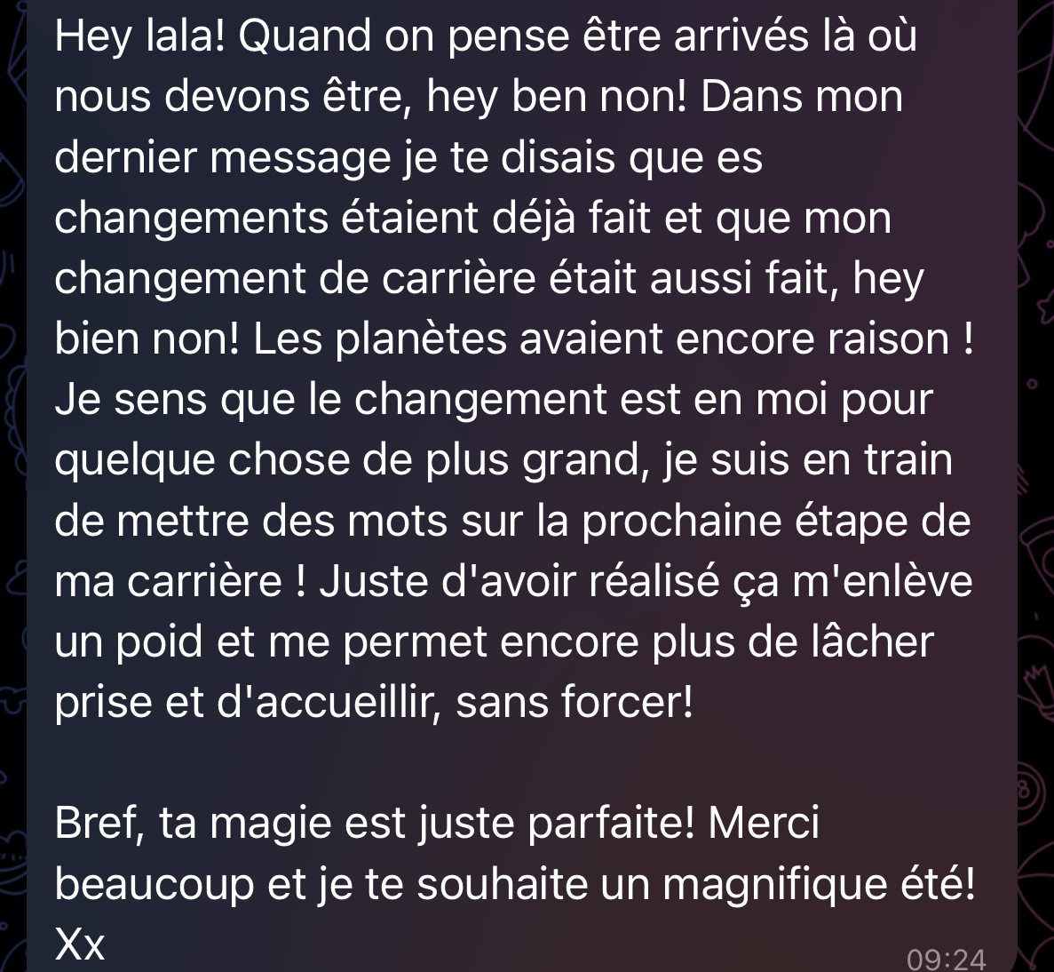 Témoignage cliente