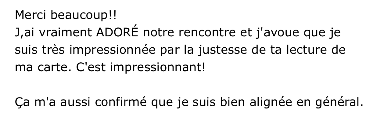 Témoignage cliente