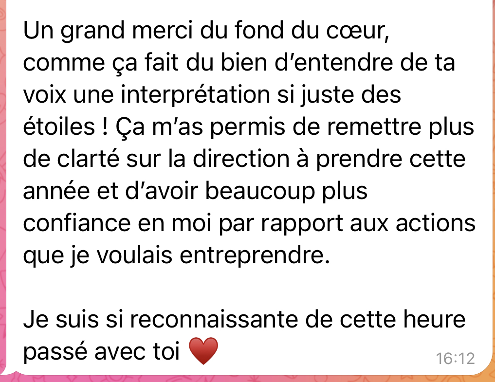 Témoignage cliente