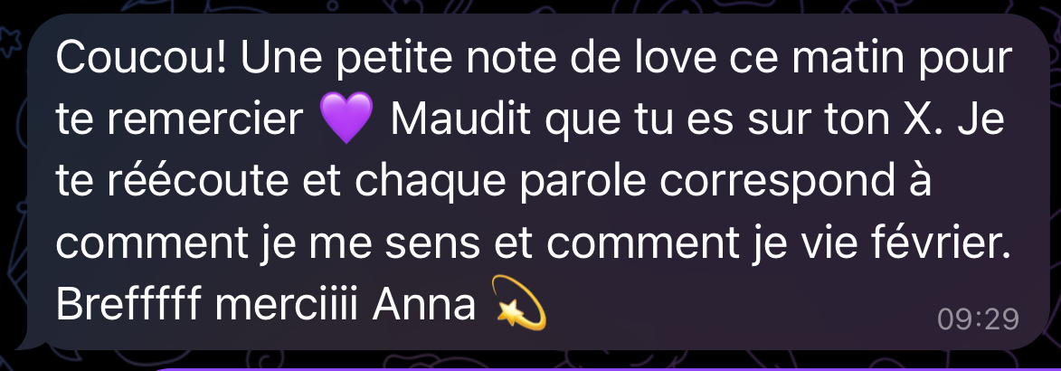 Témoignage cliente