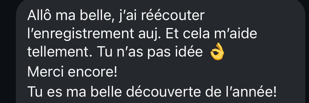 Témoignage cliente