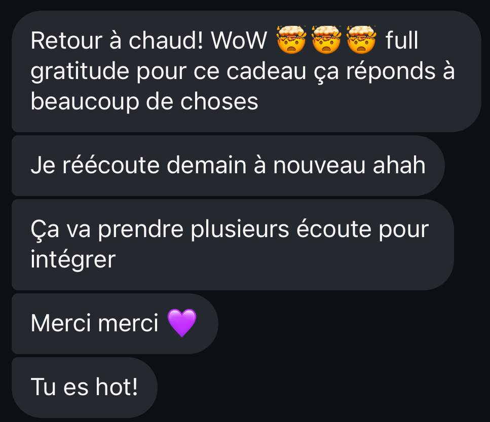 Témoignage cliente