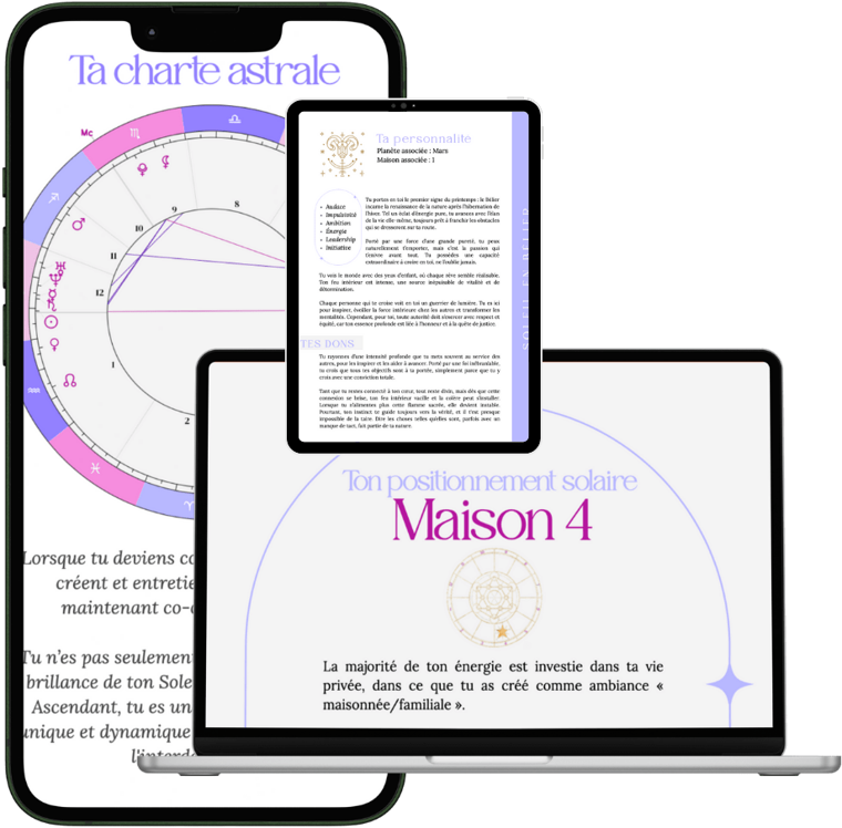 La carte du ciel du rapport cosmique, sur téléphone, tablette et ordinateur