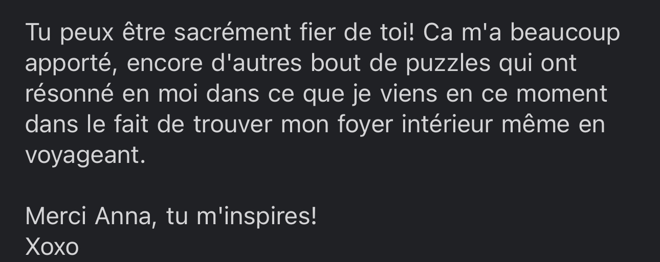 Témoignage cliente