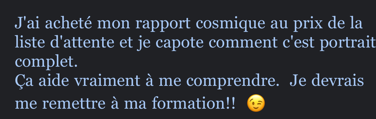 Témoignage cliente