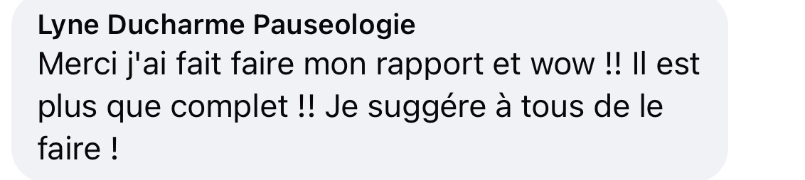 Témoignage cliente