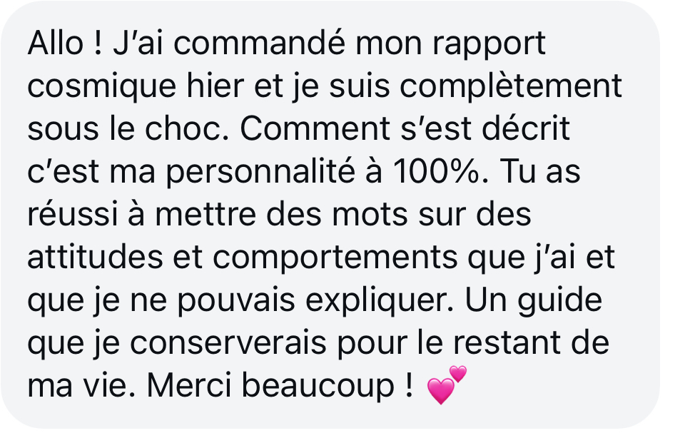Témoignage cliente