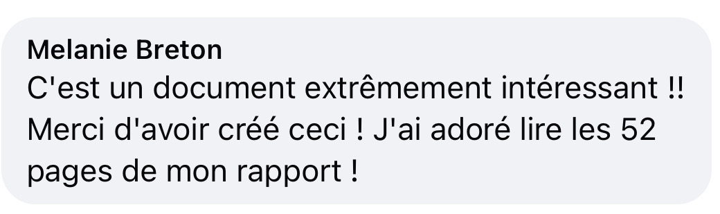 Témoignage cliente