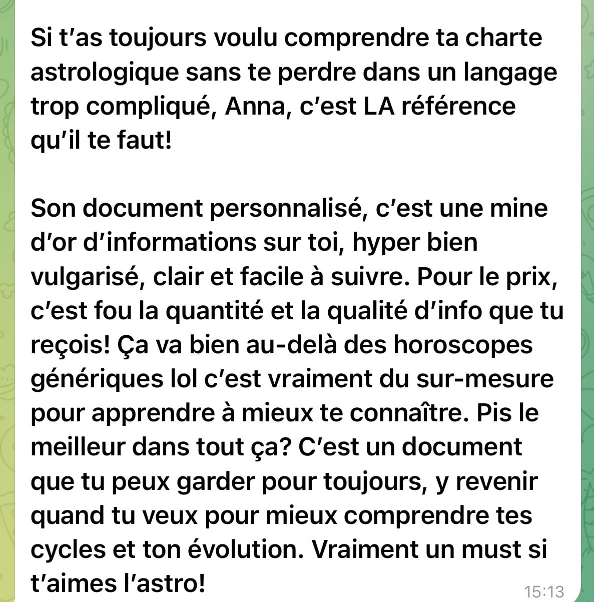 Témoignage cliente